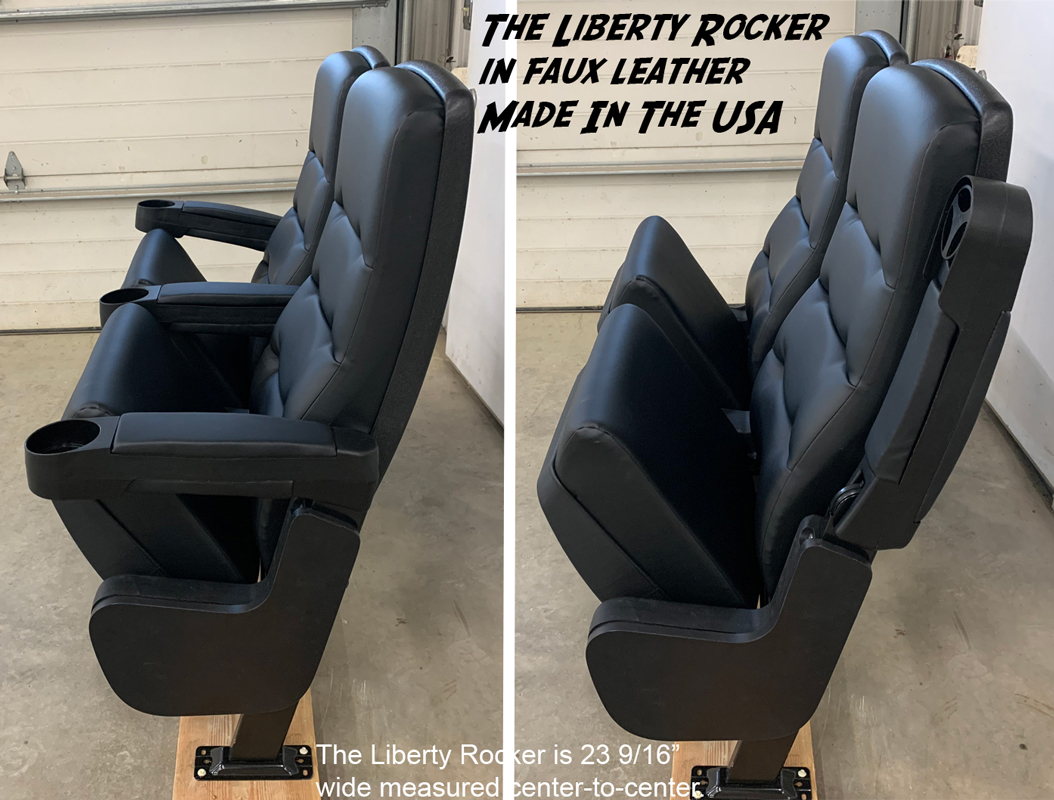 Liberty Rocker new theater seating black fabric