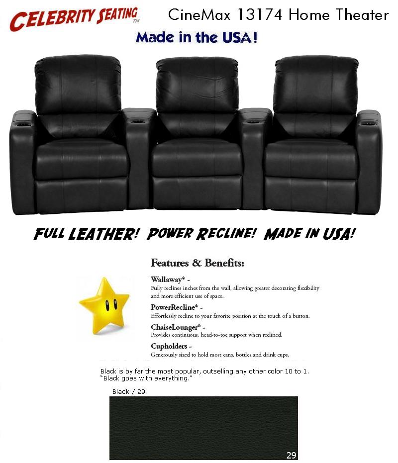Celebrity Seating's Cinemax home theater seating
